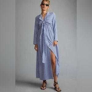 PORRIDGE (Anthropologie) Tie-Front Shirt Dress Size:S